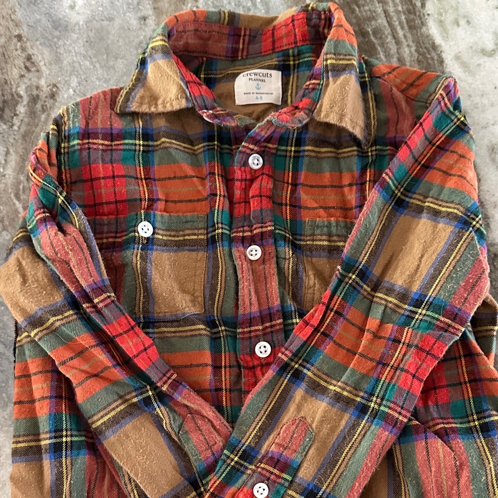 J. Crew Kids Plaid Button Down Shirt - Red, Green, Blue, Tan